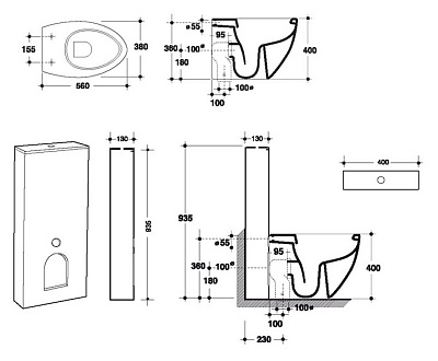 Унитаз-компакт Disegno Ceramica Ovo 970-S