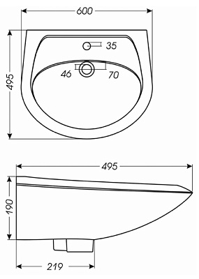 Раковина Santek Бриз 60