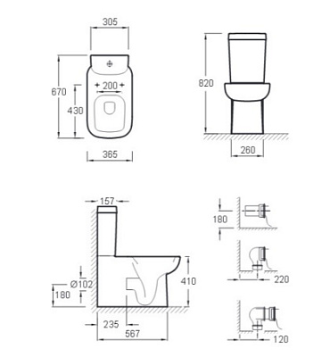 Чаша для унитаза-компакта Jacob Delafon Replay Vario 4974K