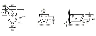 Биде подвесное Jacob Delafon Via E1745