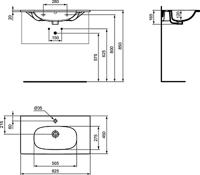 Раковина Ideal Standard Tesi T350901