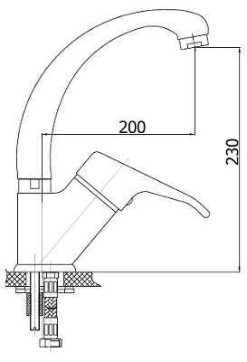 Смеситель GPD Kalipso MTE20 для кухонной мойки