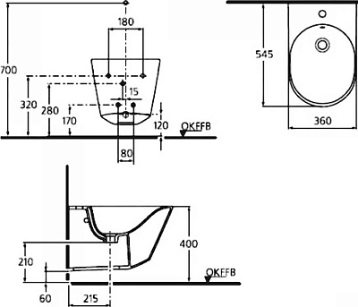 Биде подвесное Ideal Standard Tonic Guest K505001