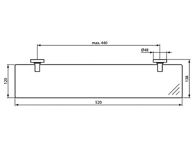 Полка стеклянная Ideal Standard IOM A9125AA