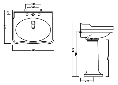 Раковина Tiffany World Bristol TWBR11-3 bi*3
