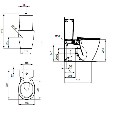 Унитаз-компакт Ideal Standard Connect E039701