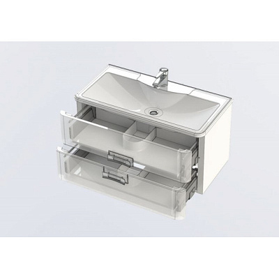 Тумба с раковиной Aquanet Паллада 90 слоновая кость