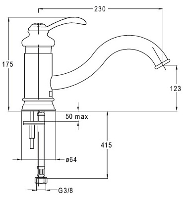 Смеситель Jacob Delafon Fairfax E76090-CP для кухонной мойки
