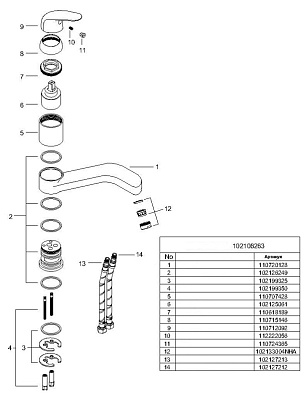 Смеситель E.C.A. Mix S 102108263 для кухонной мойки