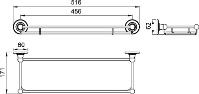 Полка в ванну стеклянная Timo Nelson 150072/00 хром