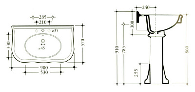 Раковина Disegno Ceramica Paolina D-1-3