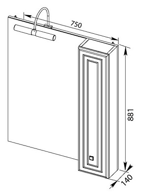 Зеркало-шкаф Aquanet Стайл 75