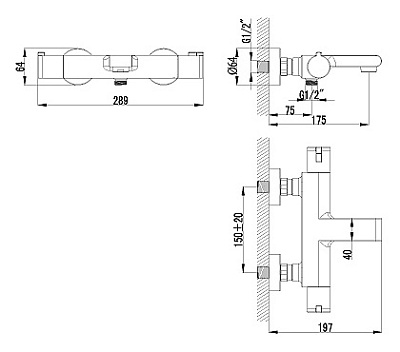Термостат Lemark Yeti LM7832C для ванны с душем