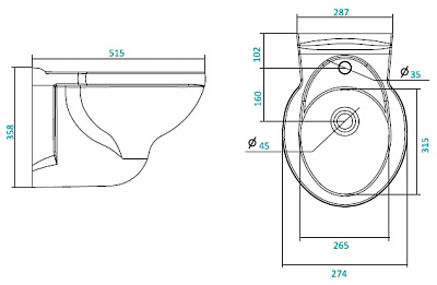 Унитаз подвесной Santek Консул WH110630