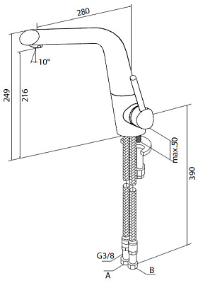 Смеситель Am.Pm Awe F1500000 для кухонной мойки