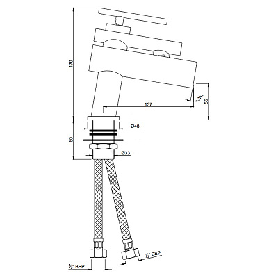 Смеситель для раковины Artize Confluence CNF-CHR-69011B