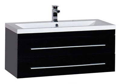 Тумба с раковиной Aquanet Нота 90 черная