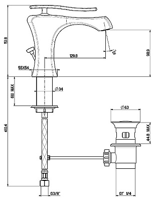 Смеситель Gattoni Icarus 4341CO для раковины