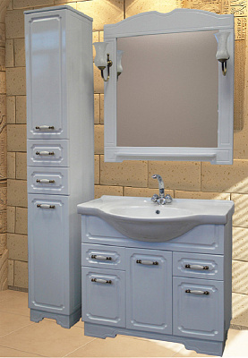 Тумба с раковиной ASB-Mebel Астра нсв декор 85 белая