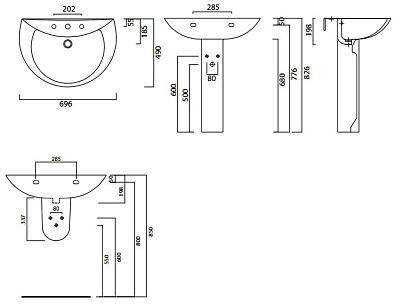 Раковина Am.Pm Bourgeois (70 см)