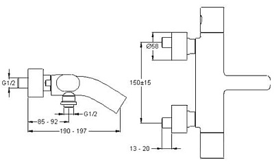 Смеситель Jacob Delafon Talan E10105RU-CP для ванны с душем