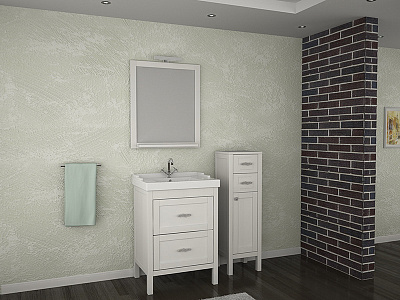 Зеркало ASB-Mebel Римини 60 белая патина серебро