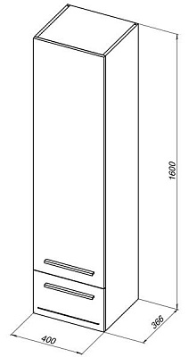 Шкаф-пенал Aquanet Нота черный