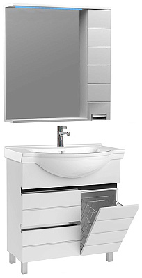 Тумба с раковиной Aquanet Доминика 80 б/к белая