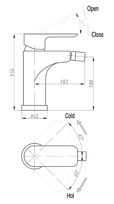 Смеситель Triton Панама 19506W-D125 для биде