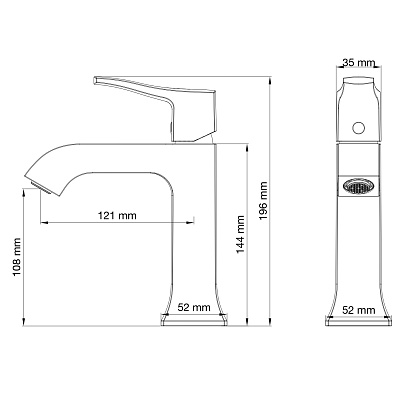 Смеситель для раковины WONZON & WOGHAND FLEX, Брашированное золото WW-88018072-BG