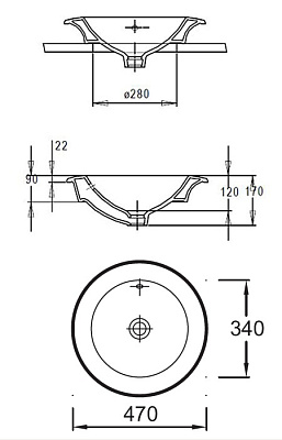 Рукомойник Jacob Delafon Ronde E1183 накладной