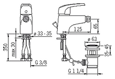 Смеситель Oras Safira 1018F для биде