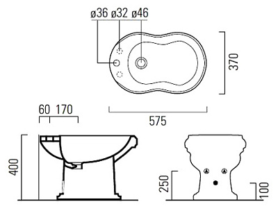 Биде напольное GSI Old Antea 566211