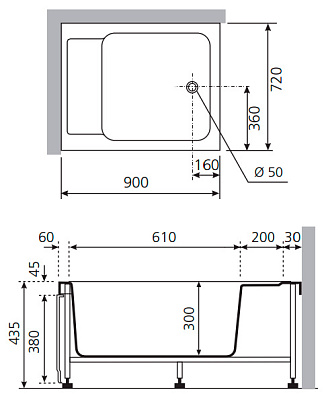 Поддон для душа Novellini Cup 4 90x72 см левый