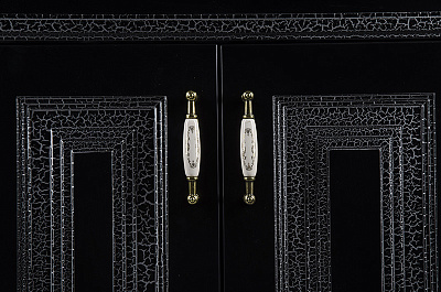 Тумба с раковиной Aquanet Валенса 90 черный краколет/серебро