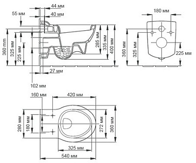 Унитаз подвесной Jacob Delafon Ove E1585
