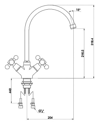 Смеситель Timo Aviator 0203FN для кухонной мойки