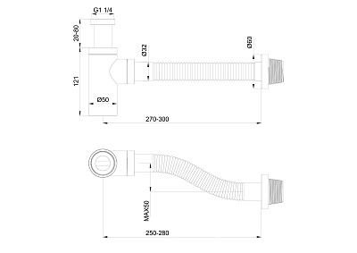 Сифон для раковины WONZON & WOGHAND, Хром WW-88SS101-CR