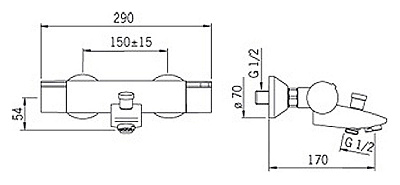 Термостат Oras Cubista 2875U для душа и ванны
