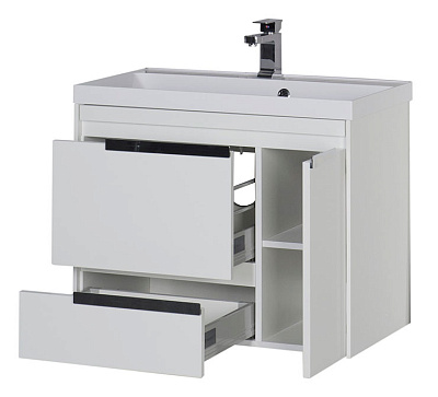 Тумба с раковиной Aquanet Тиволи 80 белая