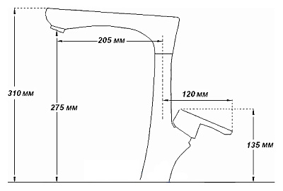 Смеситель GranFest 3923 для кухонной мойки серый
