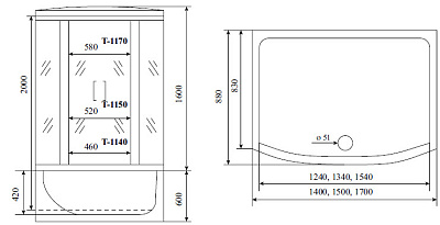 Душевая кабина Timo Standard T-1170