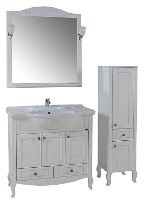 Тумба с раковиной ASB-Mebel Флоренция 85 белая патина сребро