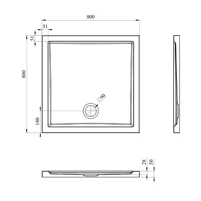 Поддон для душа Lavinia Boho One 80x80 37013800