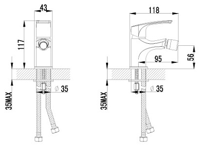 Смеситель Lemark plus Shape LM1708C для биде
