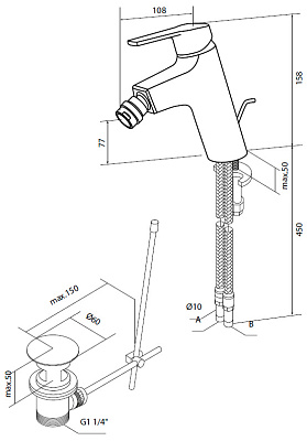 Смеситель Am.Pm Bliss 9 F5983100 для биде