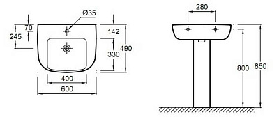 Раковина Jacob Delafon Odeon Up E4736