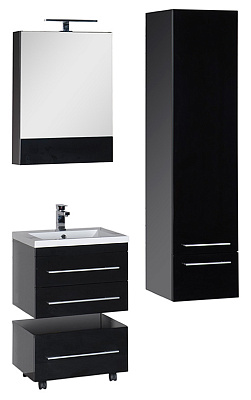 Тумба с раковиной Aquanet Нота 58 черная