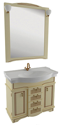 Тумба с раковиной Aquanet Луис 100 бежевая