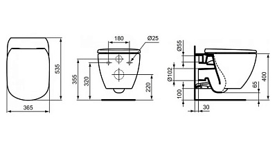 Подвесной унитаз Ideal Standard Tesi T0079V1